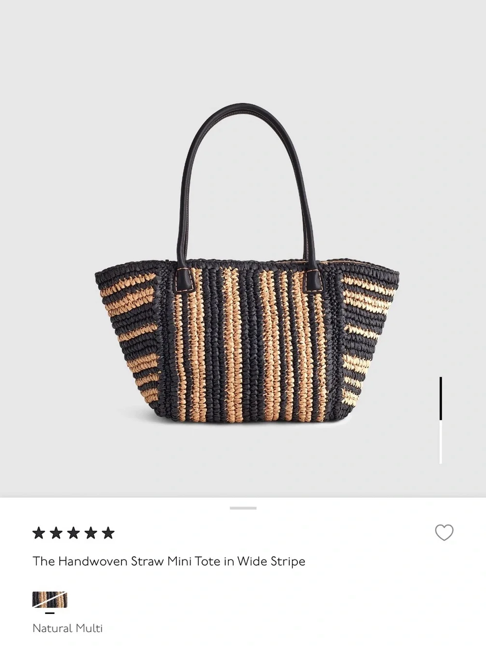 Handwoven Straw Mini Tote in Natural Multi